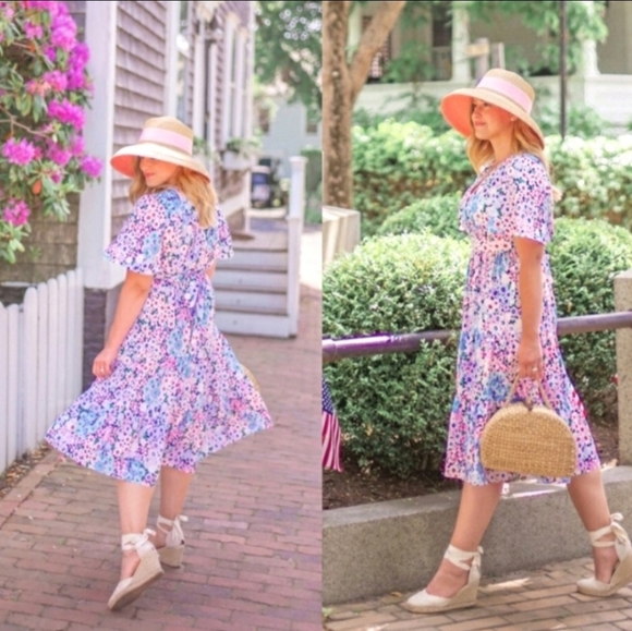 Kate Spade BNWOT Daisy Garden Flutter Sleeve Midi Dress - Picture 2 of 8